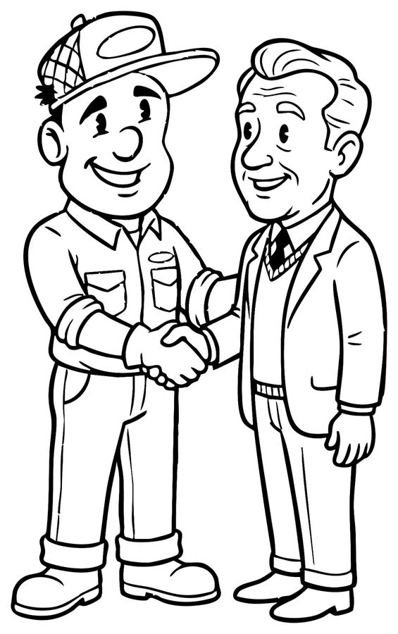 Sommer Haus mechanic shaking hands with a business owner